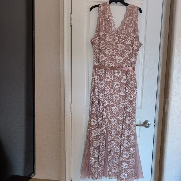 Chic Floral Lace Maxi Dress in Blush NWOT - Picture 5 of 9